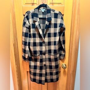 Nine West checkered long cardigan